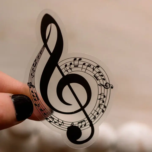 Treble Clef Clear Vinyl Sticker