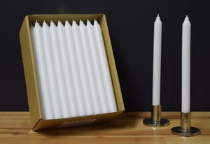 12" WHITE TAPER CANDLE