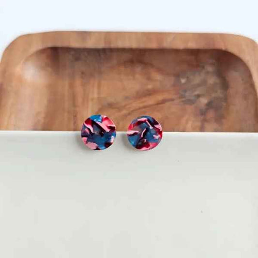 Magenta Teal Studs