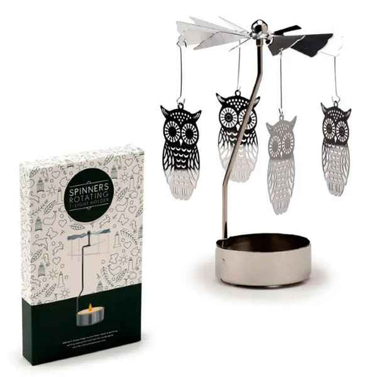 Owl Spinning Tealight Holder