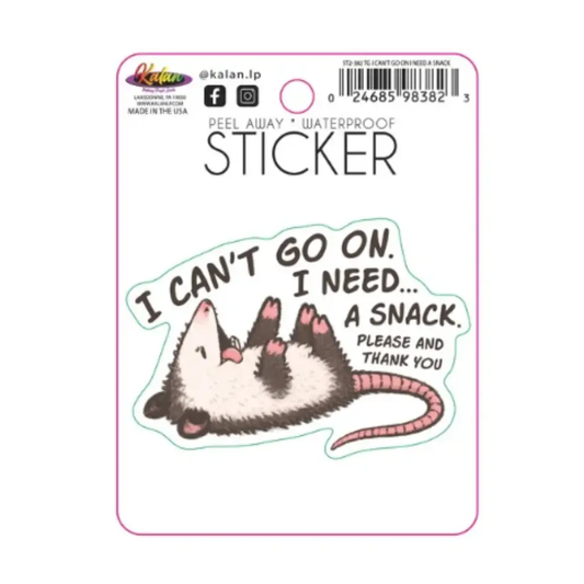 Possum I Need A Snack Diecut Sticker