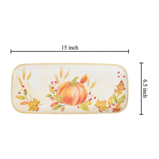 Harvest Pumpkin 15" Melamine Tray