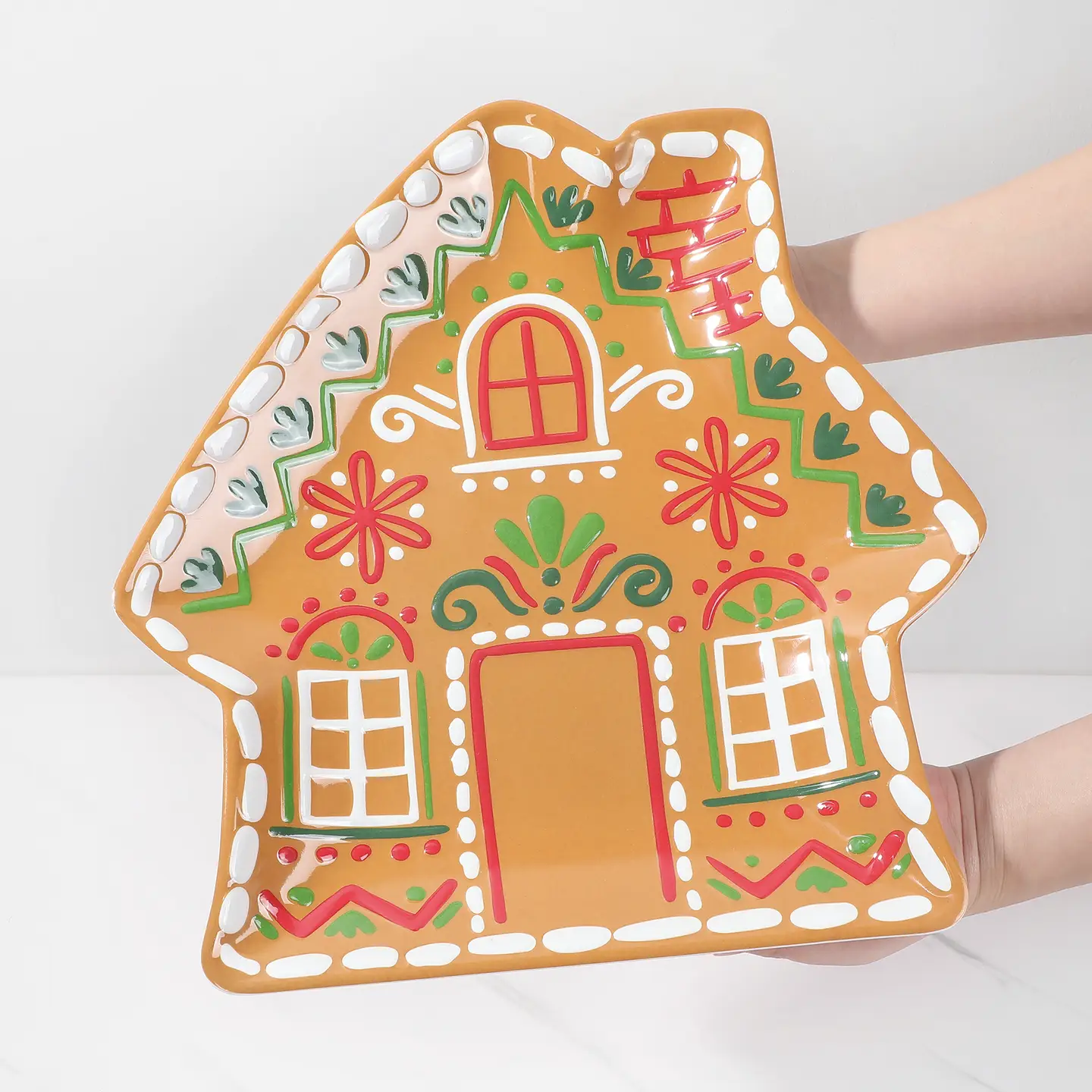 14" Gingerbread House Melamine Platter