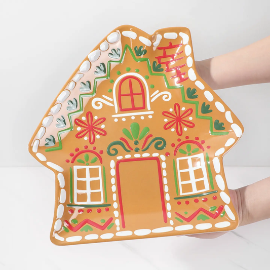 14" Gingerbread House Melamine Platter