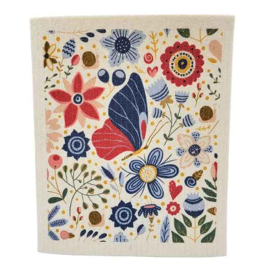 SPRING GARDEN FLOWERS Swedish Dishcloth