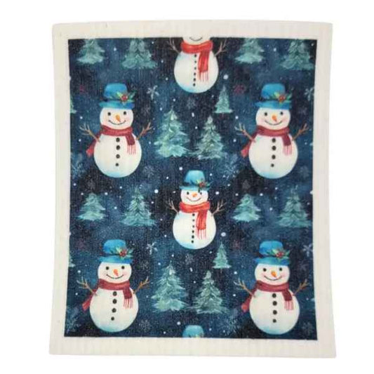 Winter Snowman Swedish Dishcloth