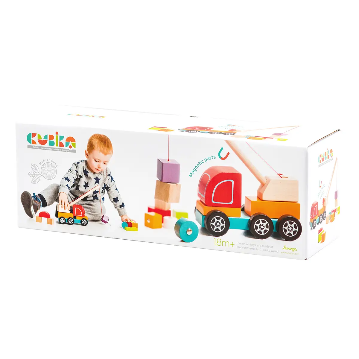 Cubika Wooden Toy Crane Truck