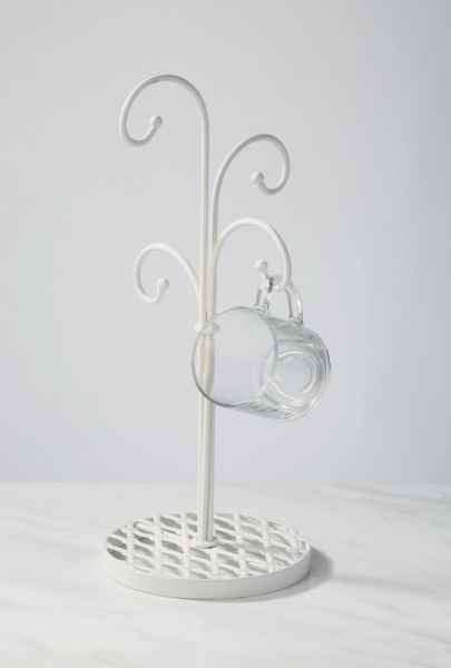 White 4 Arm Mug Stand