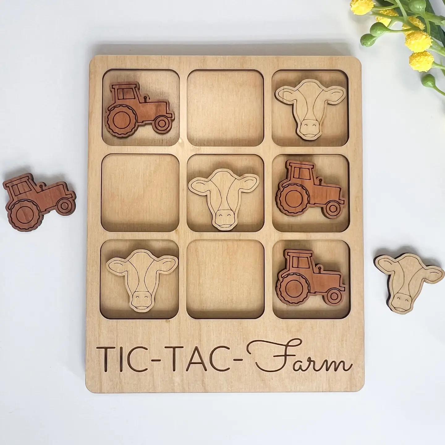 Cow & Tractor Tic Tac Toe