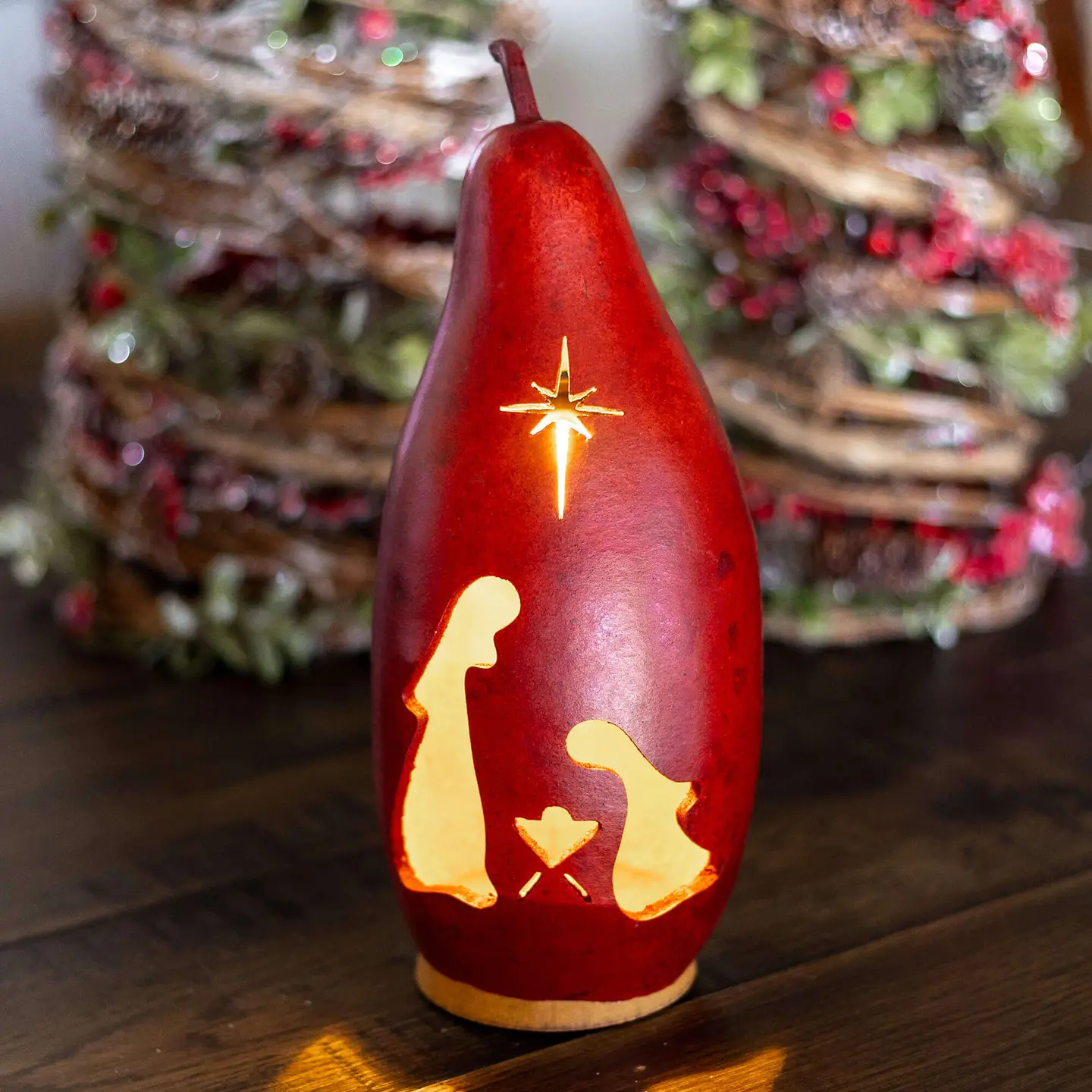 Red Nativity Silhouette
