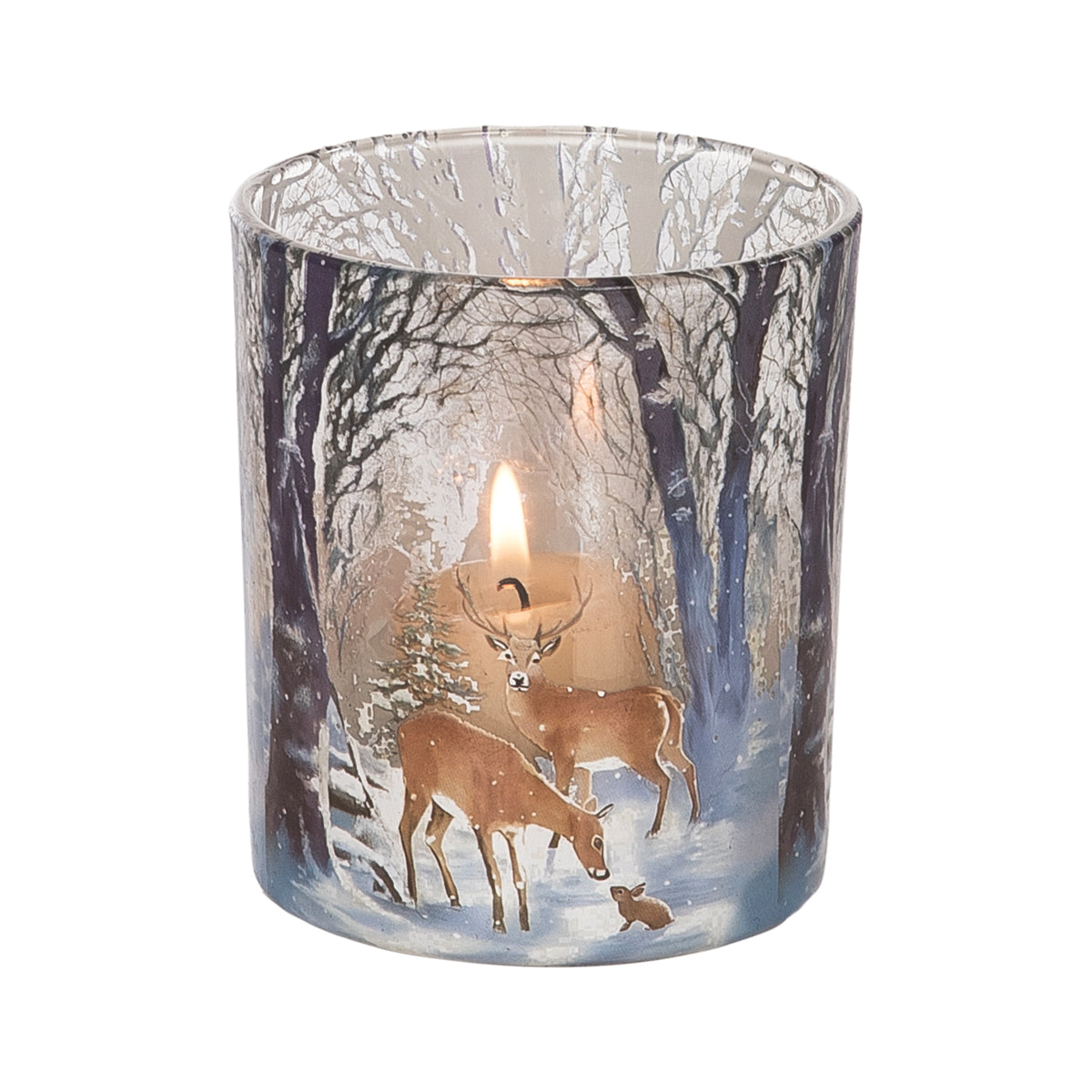 Small Deer Scene Candle Holder