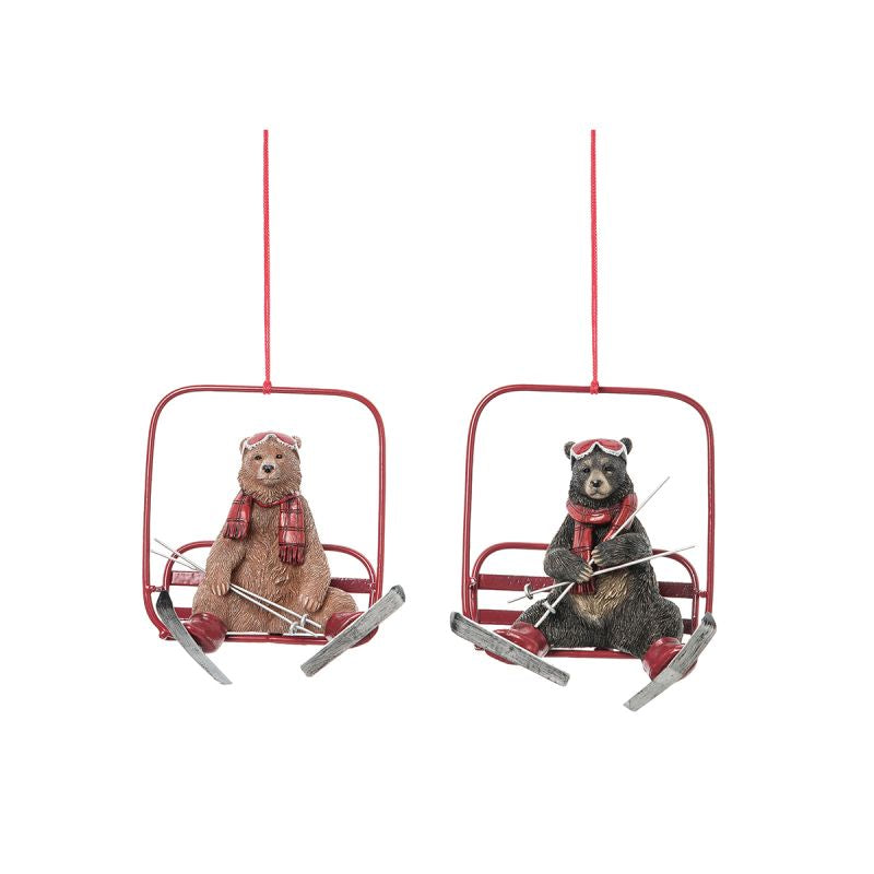 BEAR SKI LIFT ORNAMENT