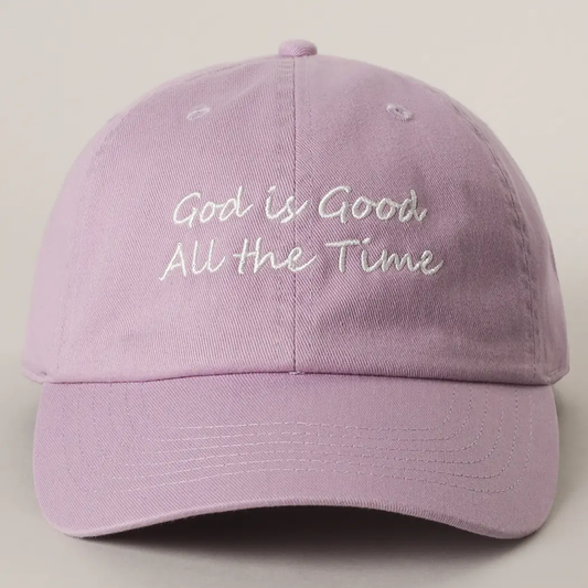 LILAC GOD IS GOOD BASEBALL CAP