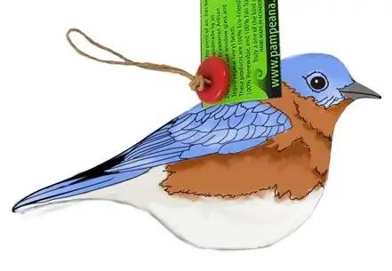 Glass Blue Bird Ornament