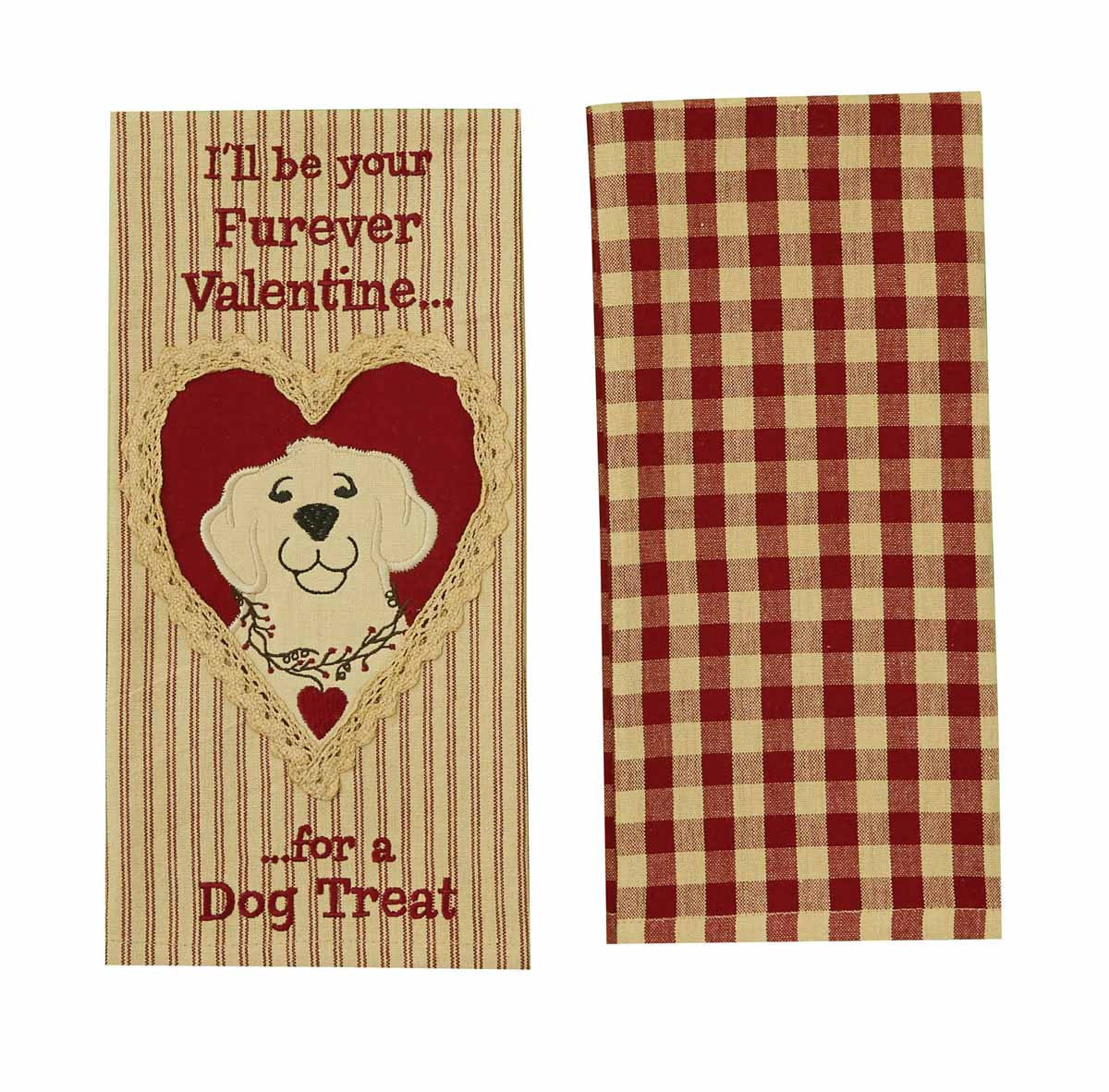 DOG TREAT Embroidered Dishtowel SET 2
