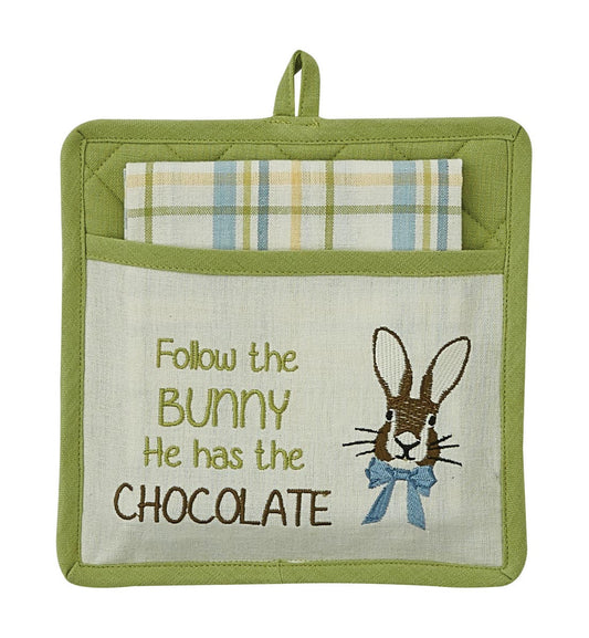 FOLLOW THE BUNNY POTHOLDER SET