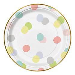 Pastel Dots Paper Plate 5"