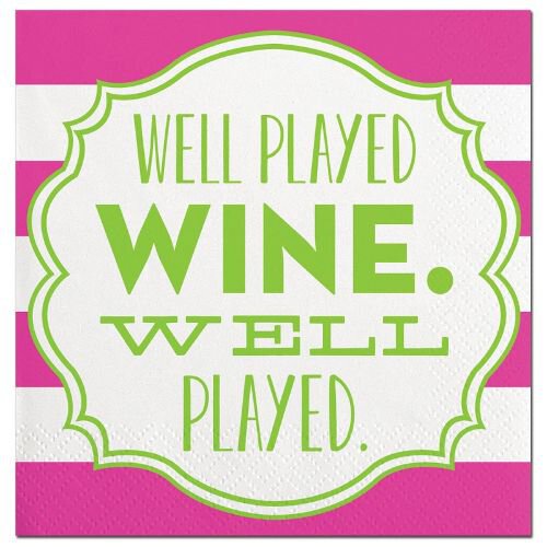 WELL PLAYED BEVERAGE NAPKINS