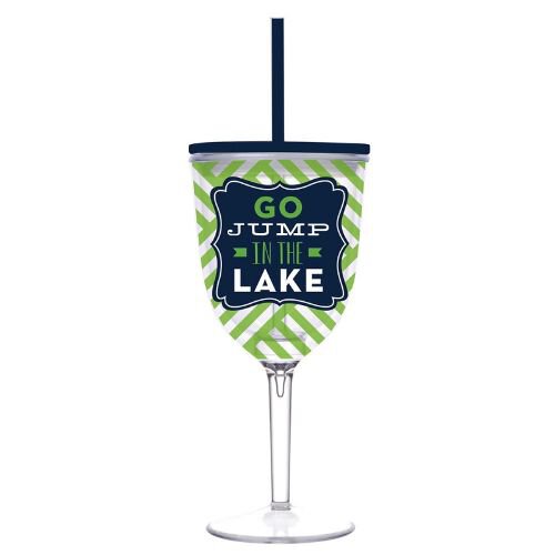 13OZ Go Jump In Lake Acrylic w/Straw