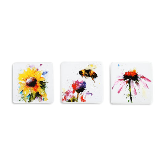 Bee Or Flowers Magnet - Asst Colors