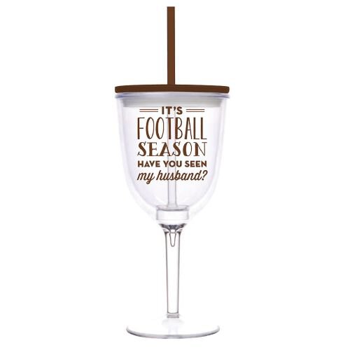 13OZ Football Season Acrylic w/Straw