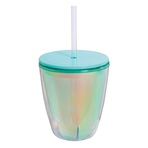 Teal Irridescent w/Straw 10OZ