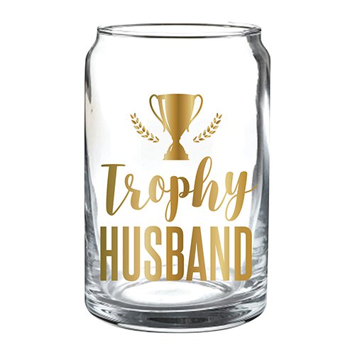 Beer Can Glass Trophy Husband 15OZ