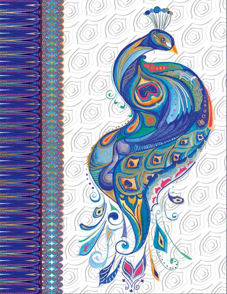 Peacock Purse Pad With Pen