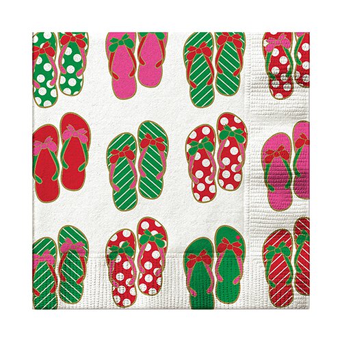 Flip Flop Holiday Cocktail Napkin