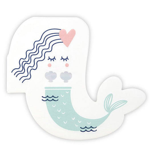 Mermaid Die Cut Napkin Pack 16