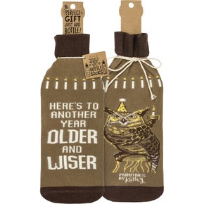 Older And Wiser Wine Bottle Cover