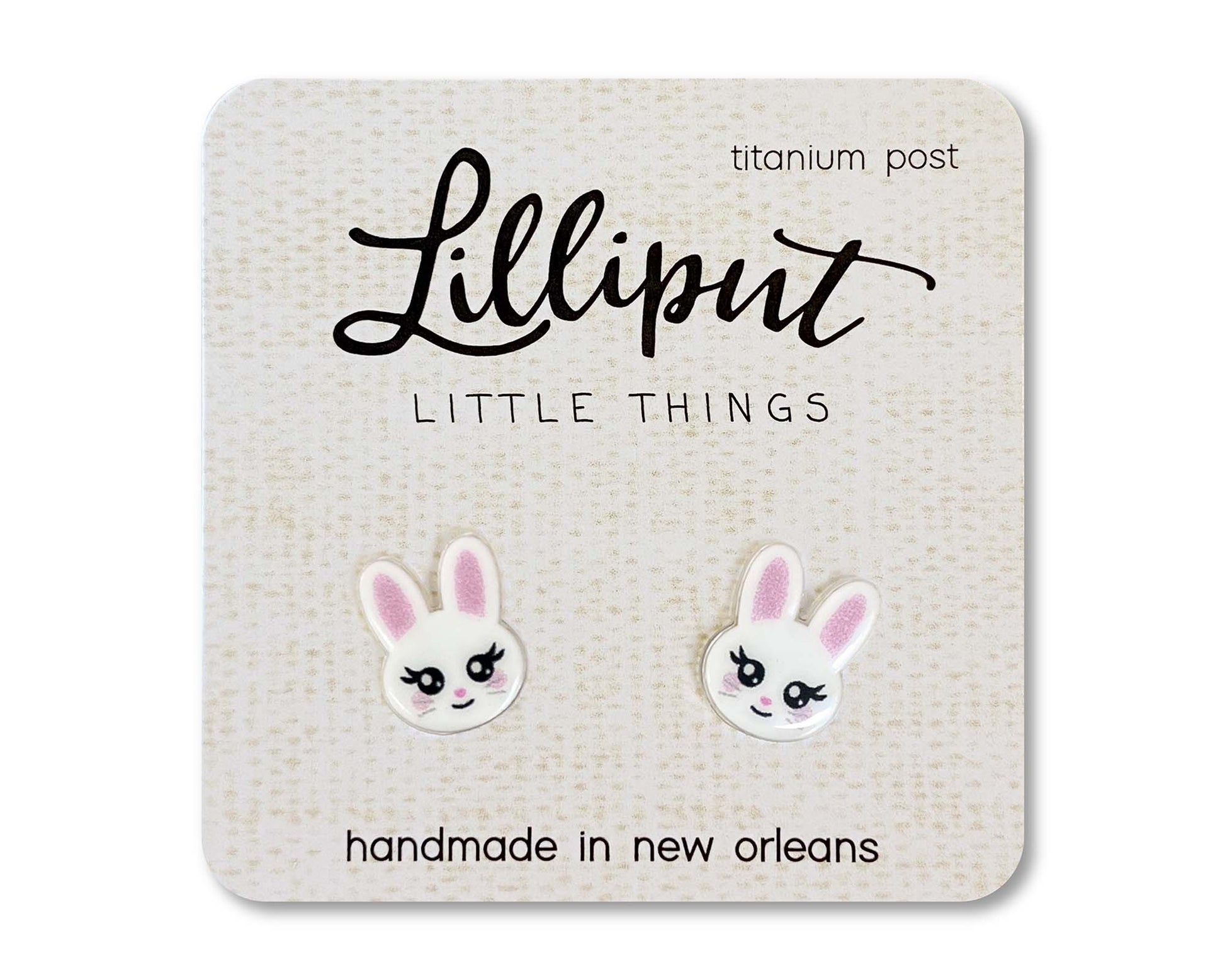 White Bunny Earrings