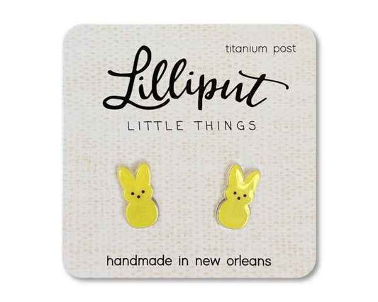 Yellow Marshmallow Bunny Earrings