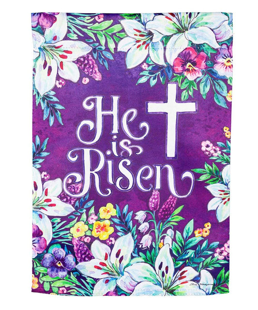 SPRING FLOWERS EASTER CROSS Garden Flag