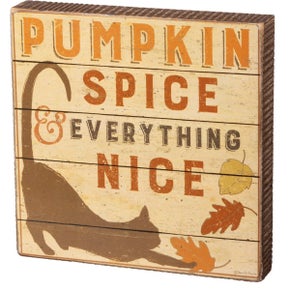 Pumpkin Spice Cat Block SIGN