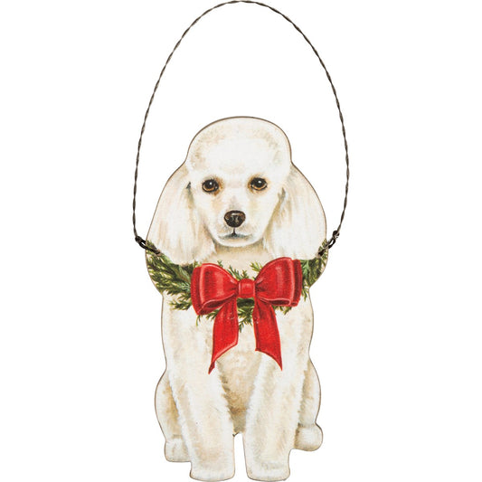 Christmas POODLE 5" Ornament