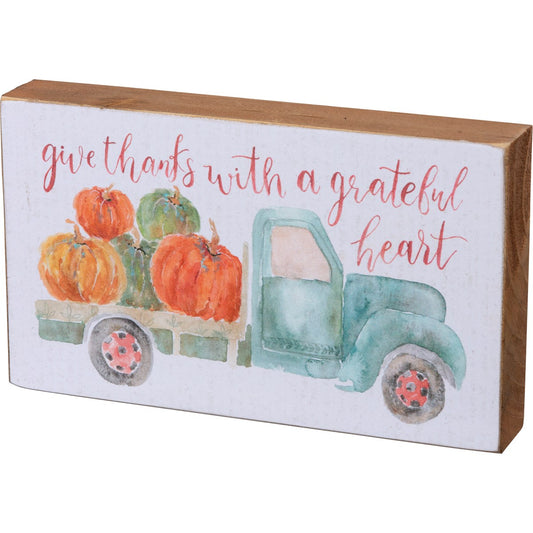 Grateful Heart Truck Block Sign