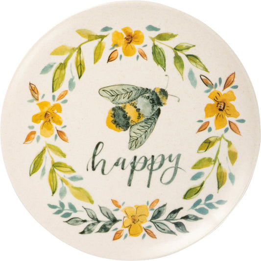 BEE HAPPY BAMBOO PLATE