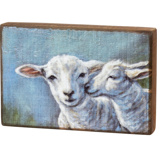 Sheep and Lamb Block Sign