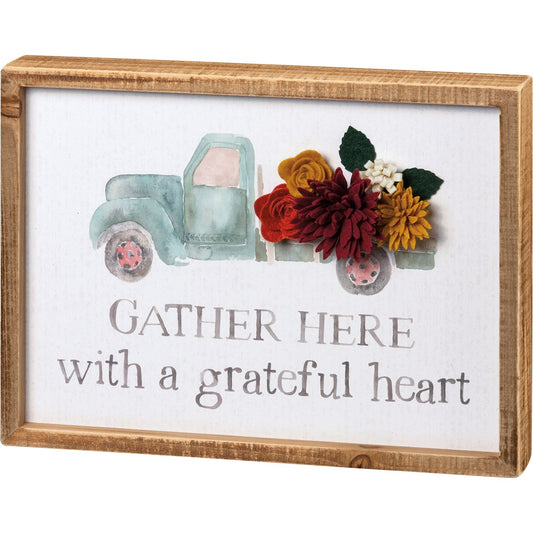Gather Here Inset Box Sign
