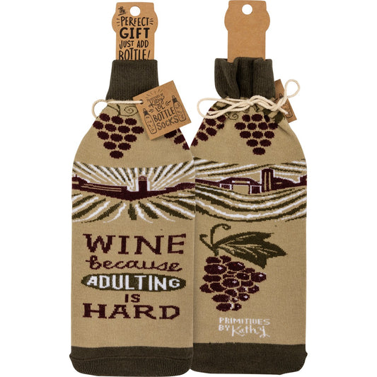 Wine Because Adulting Bottle Cover