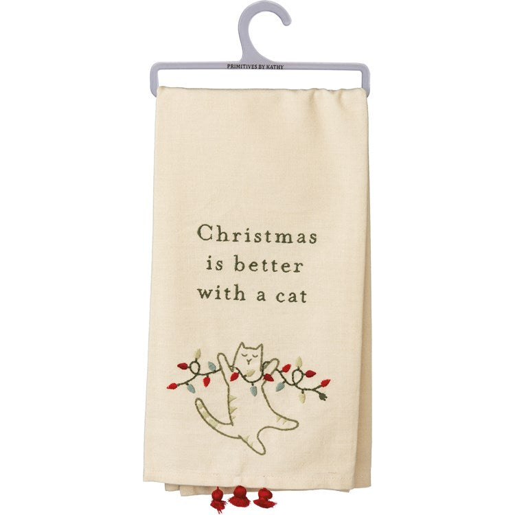 Better With A Cat Dish Towel