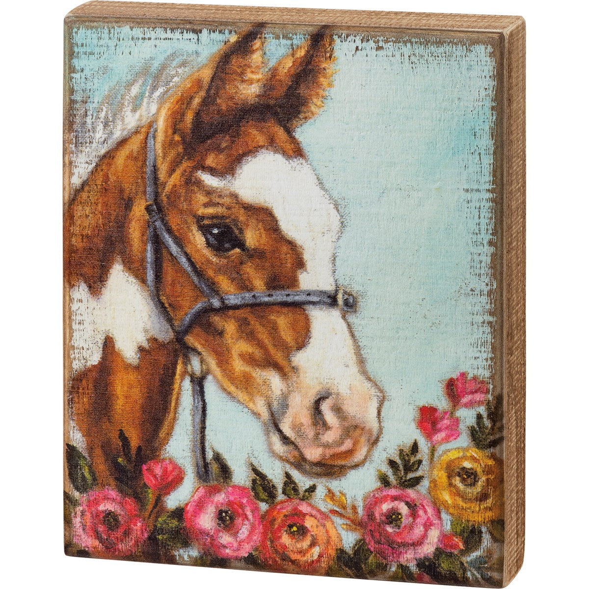 HORSE FLORAL Block Sign