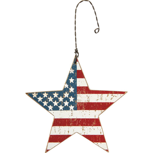 FLAG STAR HOLIDAY ORN