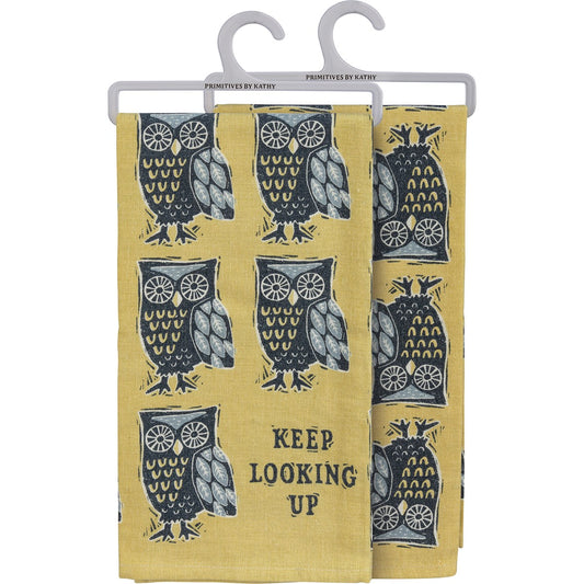 OWL Keep Looking Up Dish Towel