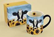 Sunflower Cow Mug w/Box