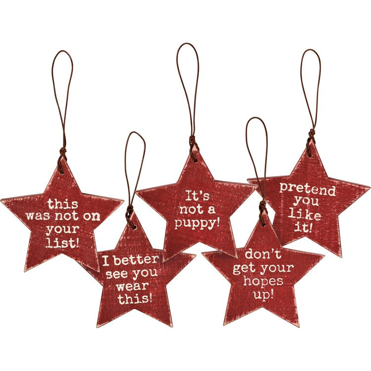 Not On Your List Asst Star Ornament