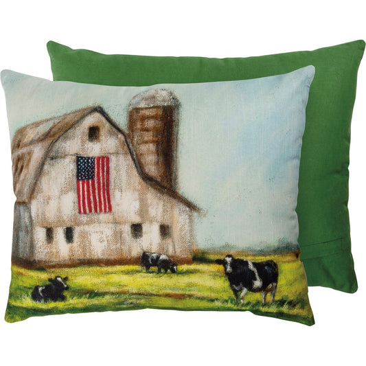 Farm and Flag Pillow 20X16