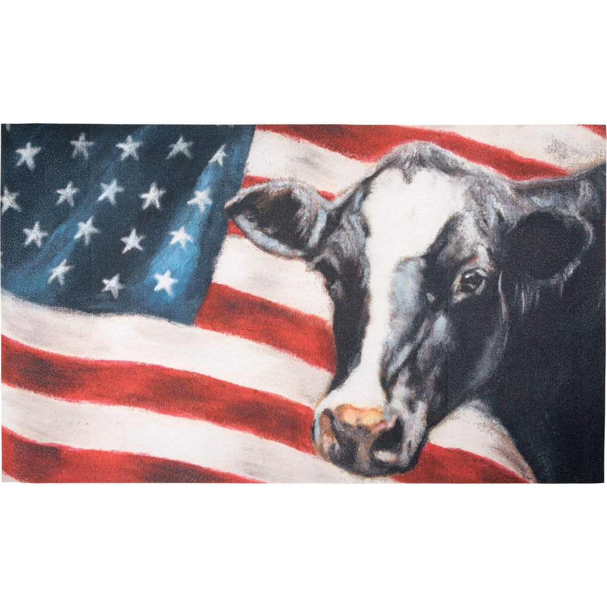 COW AND FLAG RUG