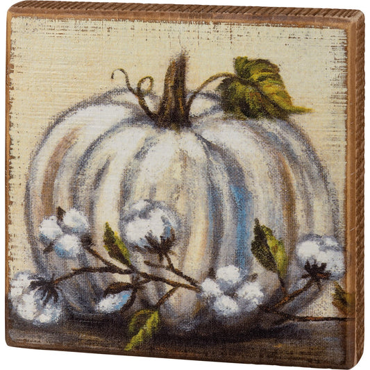 White Pumpkin Sign